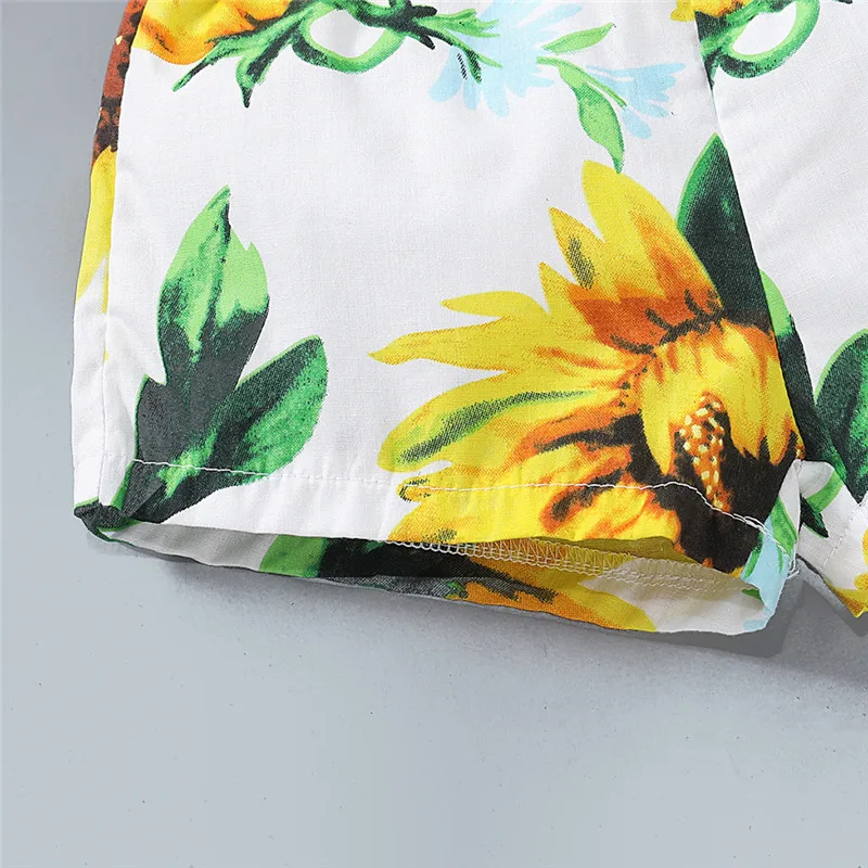 

2020 2PCS Newborn Baby Girl Clothes Floral Print Sleeveless Vest Tops +Shorts Pants Outfits Summer baby cloth set Pajamas Outfit