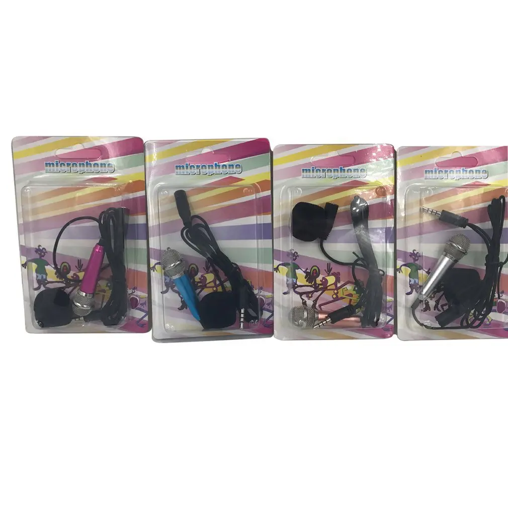 Портативный 3 5 мм стерео Студийный микрофон KTV Караоке мини для смартфона