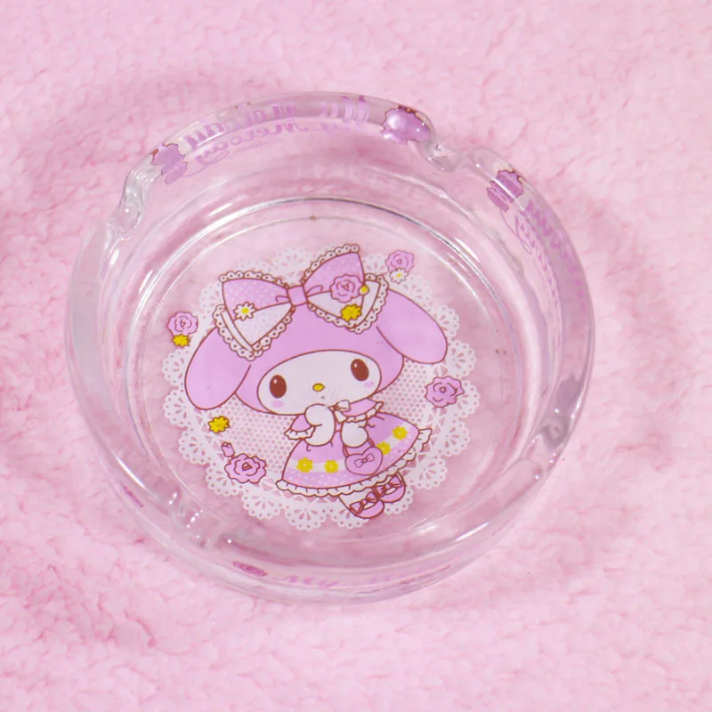 Мультяшная пепельница Hello Kitty My Melody Kuromi Cinnamorol Sanrios из прозрачного хрустального