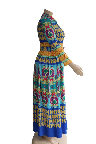 Женское платье в африканском стиле Boho этническом модное осеннее элегантное с
