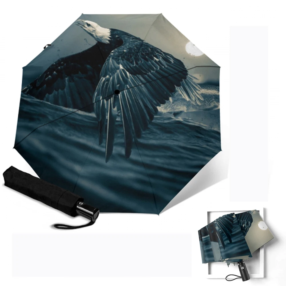 Креативная картина с орлом автоматический мини Зонт от дождя для женщин