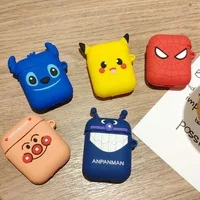 Милый мультфильм Superheros Bluetooth наушники чехол защитный чехол Аксессуары для кожи для Airpods Чехлы зарядная коробка с кольцом ремень