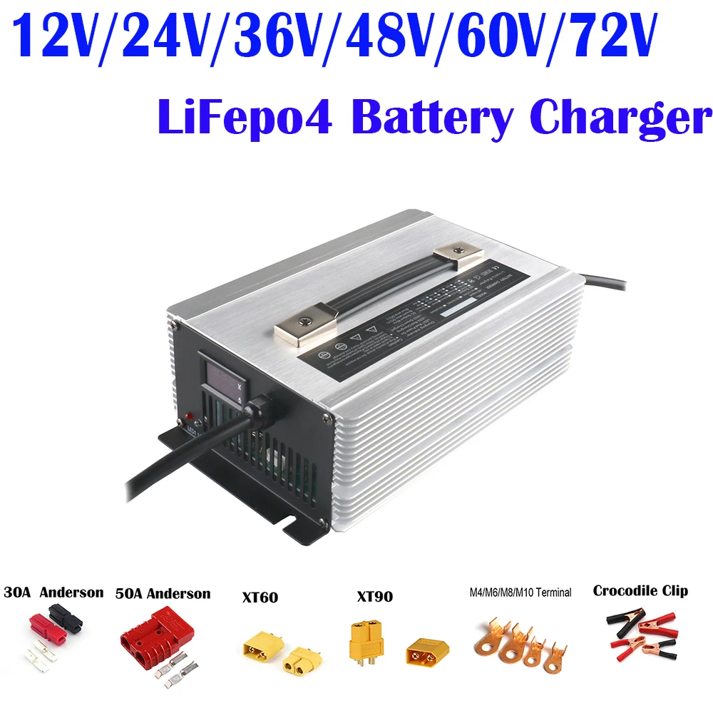 

2000W 48v 36V 24V 12V lifepo4 charger 60v lifepo4 battery charger for electric cargo trike e bike electric burden carrier etc