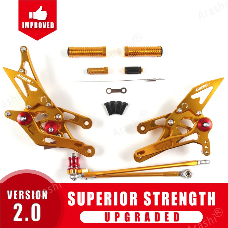 Arashi CBR600RR регулируемая подножка подножки для HONDA CBR 600 RR 2003-2006 набор для водителя Rearset 2004 2005 CBR1000RR алюминий - Цвет: Gold