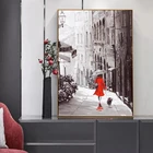Картина на стену в стиле ретро абстрактный городской дождь день уличный пейзаж постер картина маслом на холсте Современная Настенная картина для гостиной