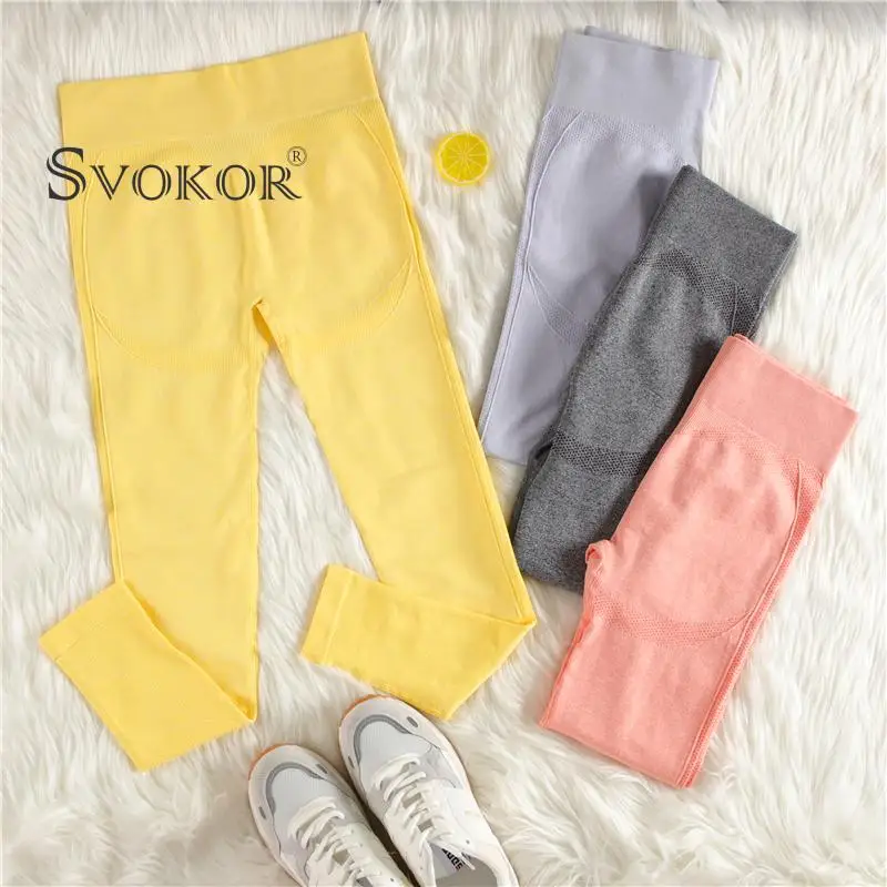 

SVOKOR Sexy Seamless Leggings Women Fitness Sports Legging Outdoor High Waist Workout Gym Running Leggins Sportswear Female