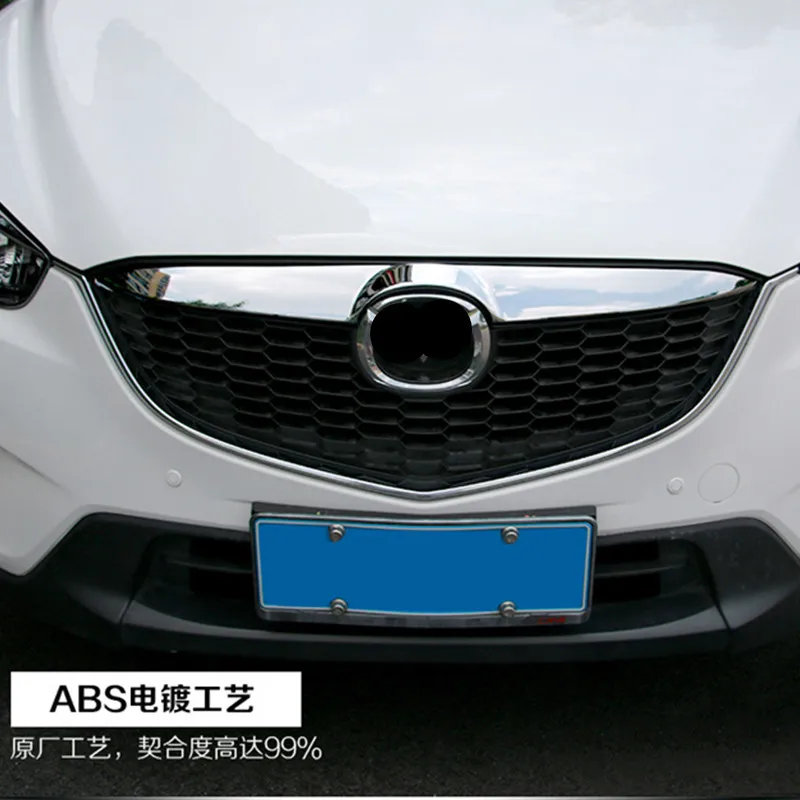 Подходит для 2012-16 CX-5 CX5 Хром Передняя решетка решетки сетки крышки TRIM INSERT радиатор