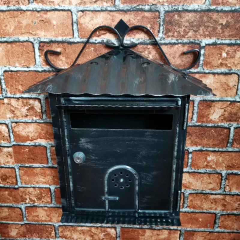 Коробка с буквами металлическая коробка ретро черный вертикальный запирающийся