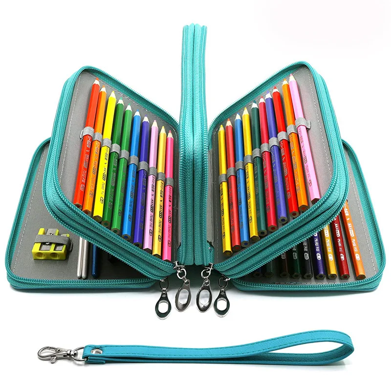 

72 Holes School Pencil Case Big Pen Box for Girls Boys Cartridge Bag Large Pencilcase 4 Layers Penal Stationery Pouch Supplies