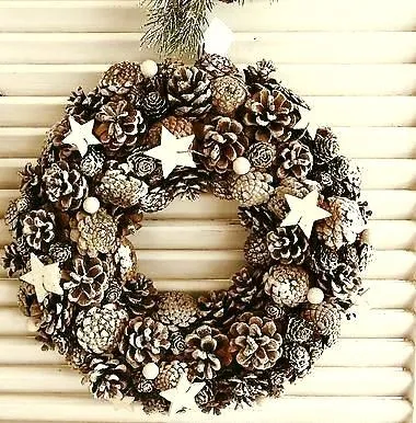 Мраморная звезда Рождественский кокон украшение двери венок|Ворота| |