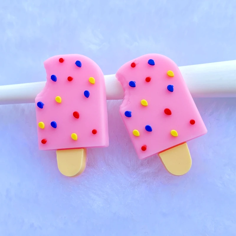 10 new cute cartoon ice cream soft rubber series flat bottom diy crafts mobile phone case accessories f79 free global shipping