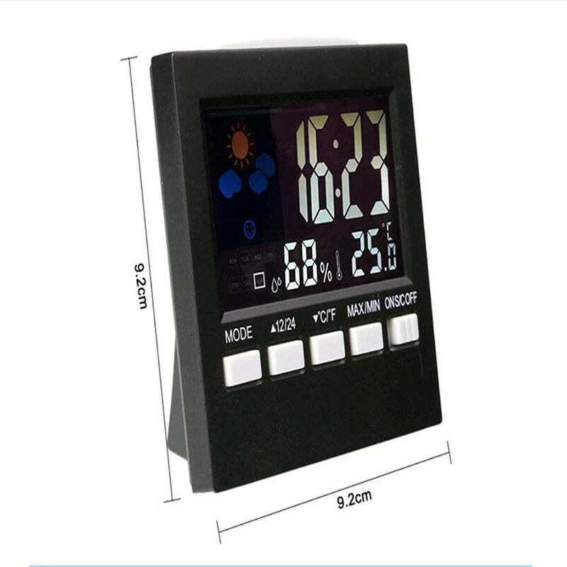 

Temperature Calender Clocks Clock Digital LCD Hygrometer Indoor Rooms Snooze Sound-Control Backlight with Color Weather Forecast