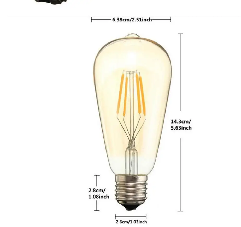 E27 ST64 Светодиодная лампа Винтажная светодиодная накаливания Ретро-светильники 2
