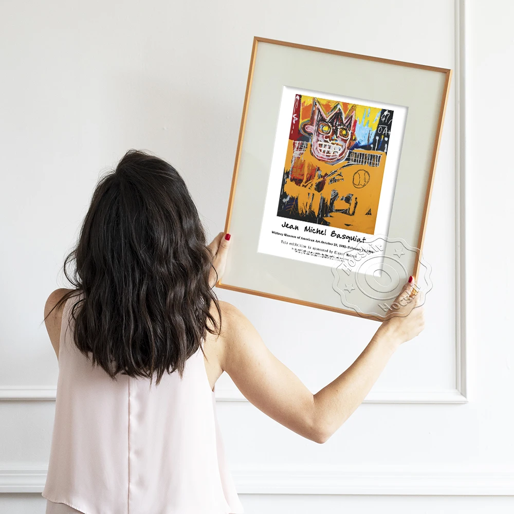 

Jean Michel Basquiat Collaboration Exhibition Museum Poster, Abstract Graffiti Collection Gift, Modern Wall Stickers Home Decor