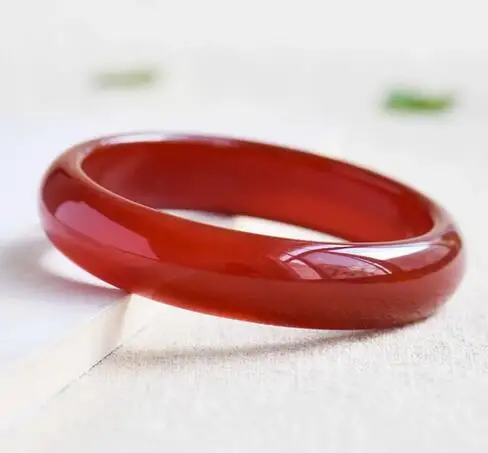

Natural Red Round Bangles Charm Jewellery Women's Hand-Carved Bracelet