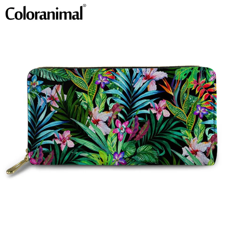 Женский кошелек из искусственной кожи Coloranimal красивый с тропическим