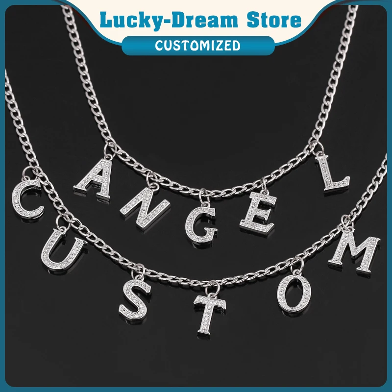 Очаровательное ожерелье с именем на заказ колье буквы из кристаллов для женщин