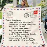 fleece blanket to my daughter letter printed quilts personalized air mail blanket from mom dad healing and positive energy gifts