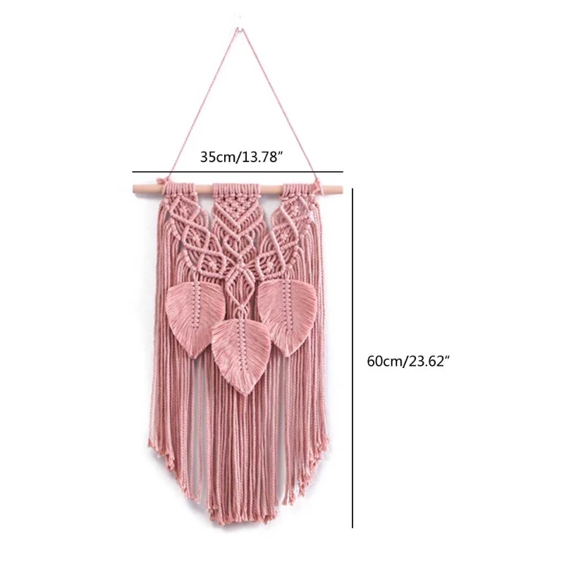

Handmade Tassel Leaves Macrame Nordic Style Wall Hanging Tapestry Boho Kids Room Nursery Decor