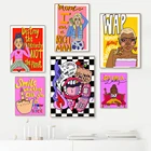 Винтажная розовая Картина на холсте Феминистская художественная Цитата Забавный женский плакат и печать модная картина феминизма для гостиной домашний декор