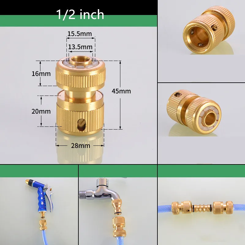 

DWZ 1/2" Water Pipe Connectors Hose Tap Adaptor Universal Connector Watering Irrigation System Garden Irrigation Fitting10Pcs