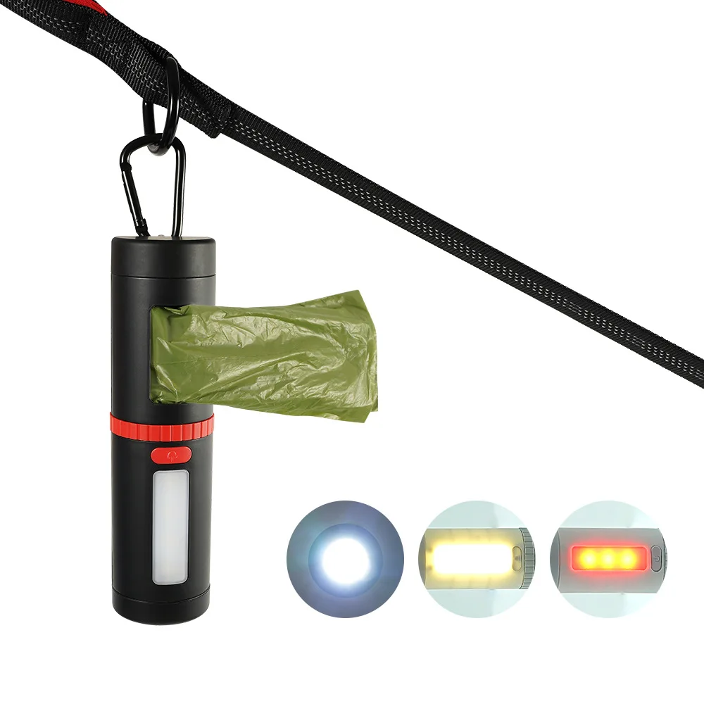 

Pet supplies explosion-proof flashlight multifunctional pet garbage bag dispenser