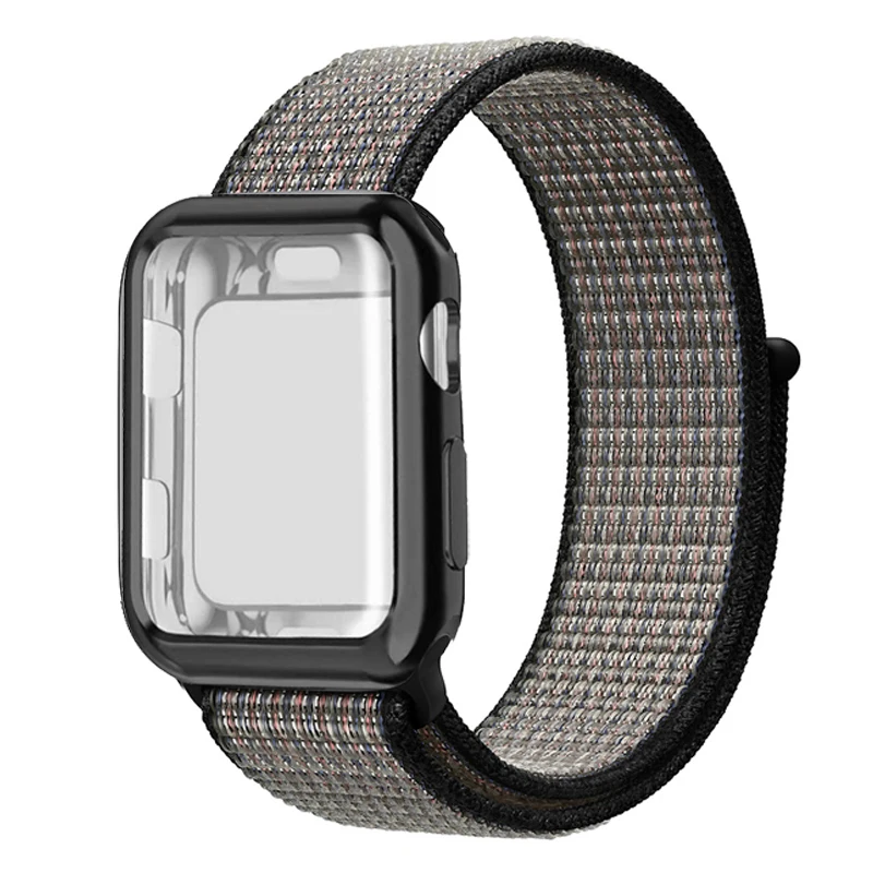 Спортивный ремешок+ чехол для Apple Watch 38 мм 42 мм 40 мм 44 мм iWatch 5 4 3 2 спортивный Браслет Apple watch 4 чехол Защита экрана - Цвет ремешка: Royal Pulse
