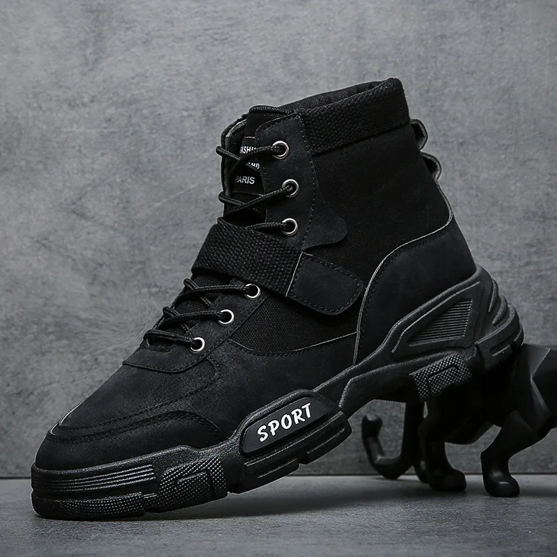 

British Canvas Shoes Martin Boots Men Autumn New Personality Fashion Casual Boots High-top Tooling Winter Shoes Tide Boots 2021