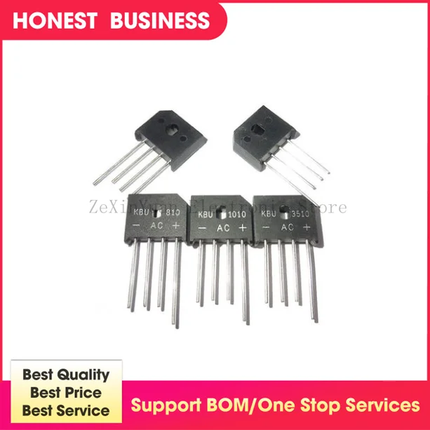 

NEW 10PCS/LOT KBU610 6A KBU808 8A KBU810 8A KBU1010 10A KBU1510 15A KBU2510 25A 1000V DIP-4 Bridge Rectifier 100% Original