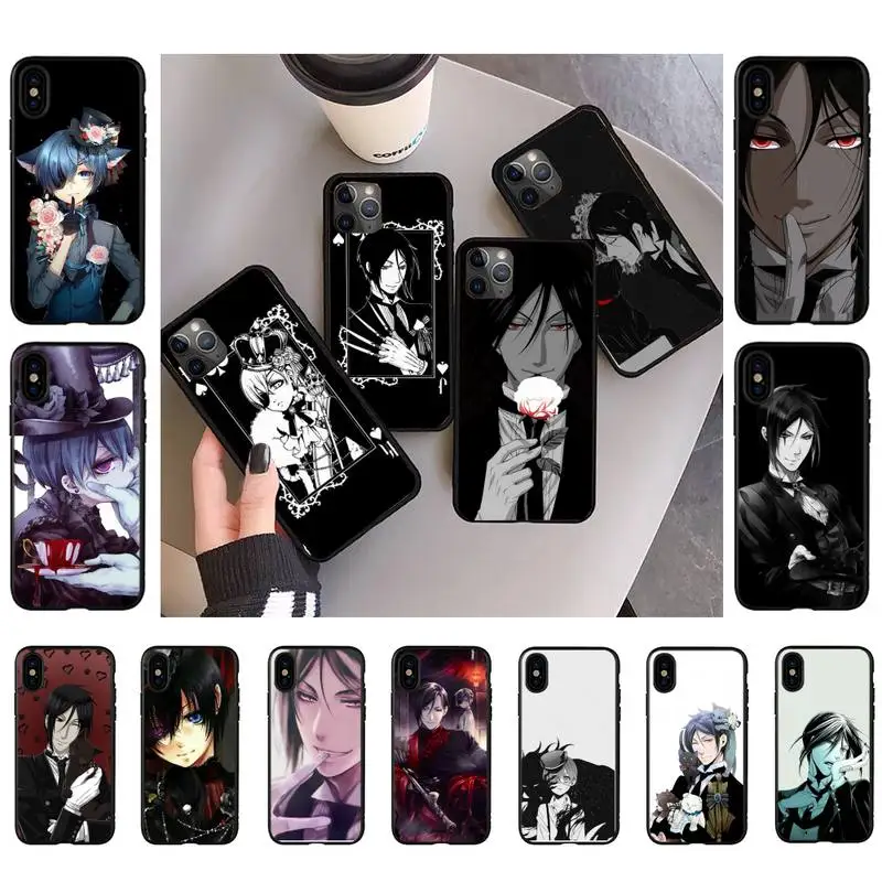 

Anime Black Butler Cat Phone Case for iPhone 11 12 13 mini pro XS MAX 8 7 6 6S Plus X 5S SE 2020 XR case