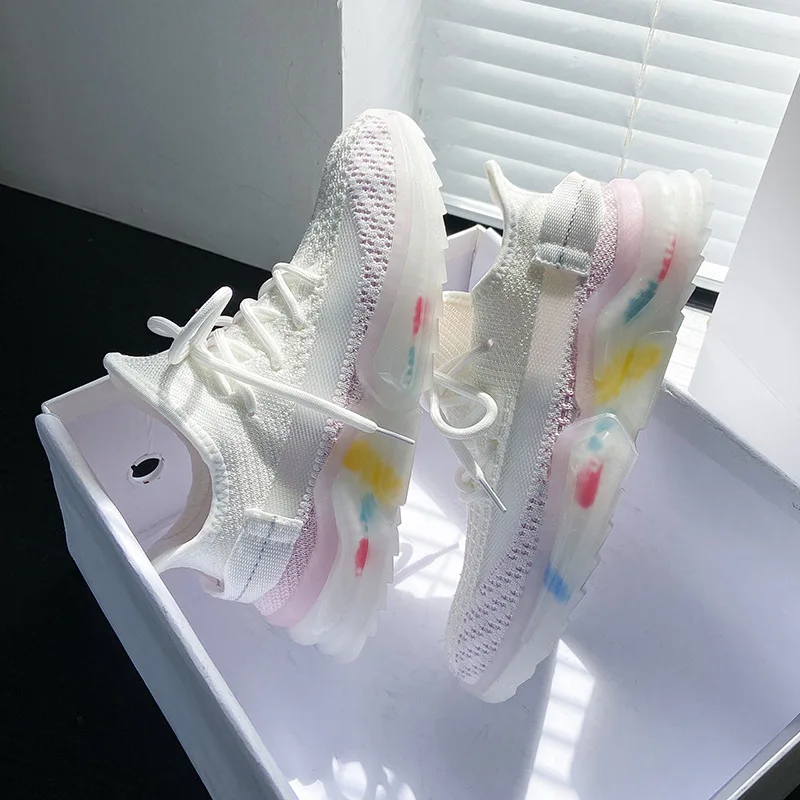 

2021 Women Flat Platform Shoes Woman Sneakers for Women Breathable Mesh Tenis Ladies Shoes for Sock Sneakers Zapatillas Mujer