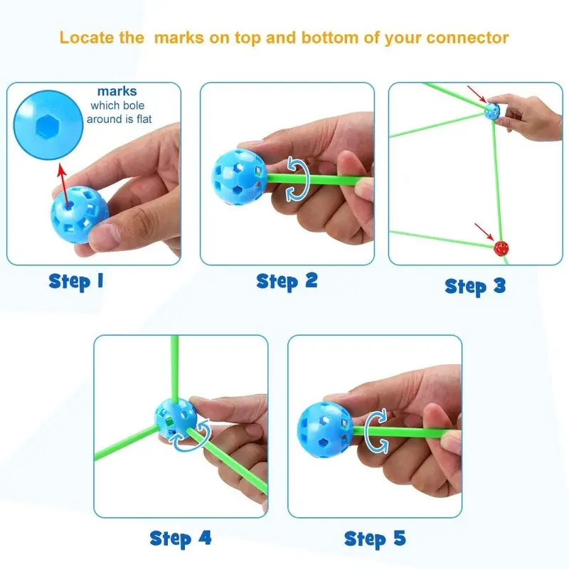 Конструктор детский уличный палатка крепость замки туннели палочки для поделок