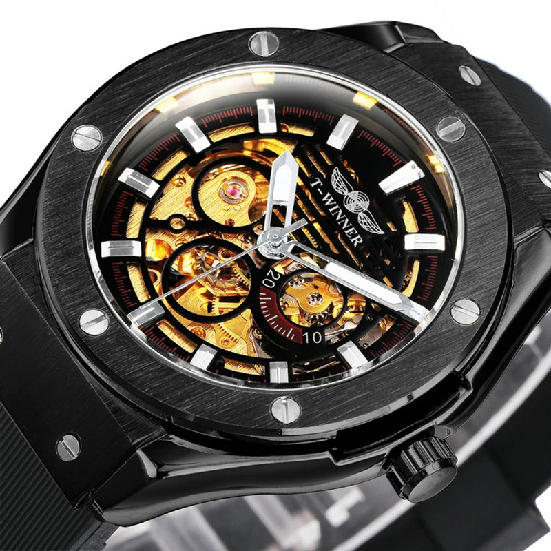 Часы скелетоны WINNER Мужские автоматические механические брендовые наручные