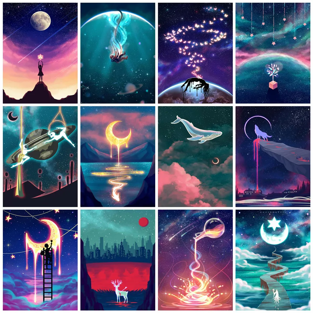 

Алмазная живопись Huacan, искусственная вышивка, мозаика, пейзаж, картина Стразы, домашний декор