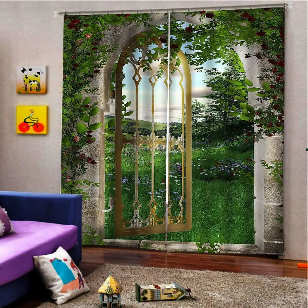 3D римские занавески пользовательские двери кухни оконные современные