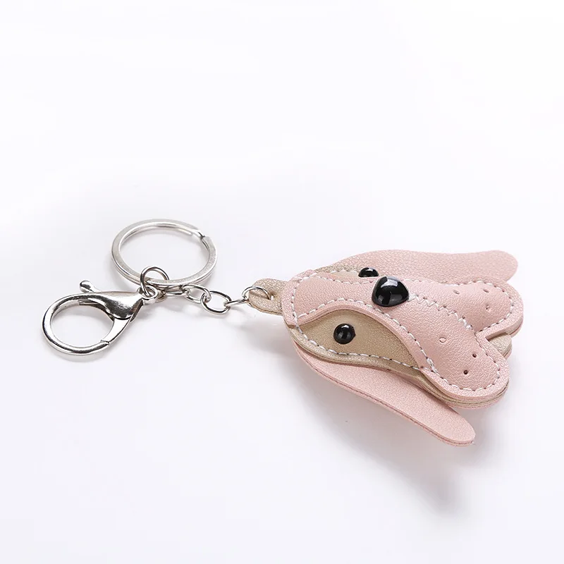 Брелок для ключей в виде собаки женская подвеска сумки кожаный металлический