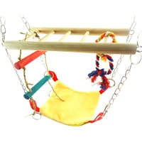 wooden hamster suspension bridge ladder toy small swing toy parrot squirrel bird hanging climbing swing hammock pet toys