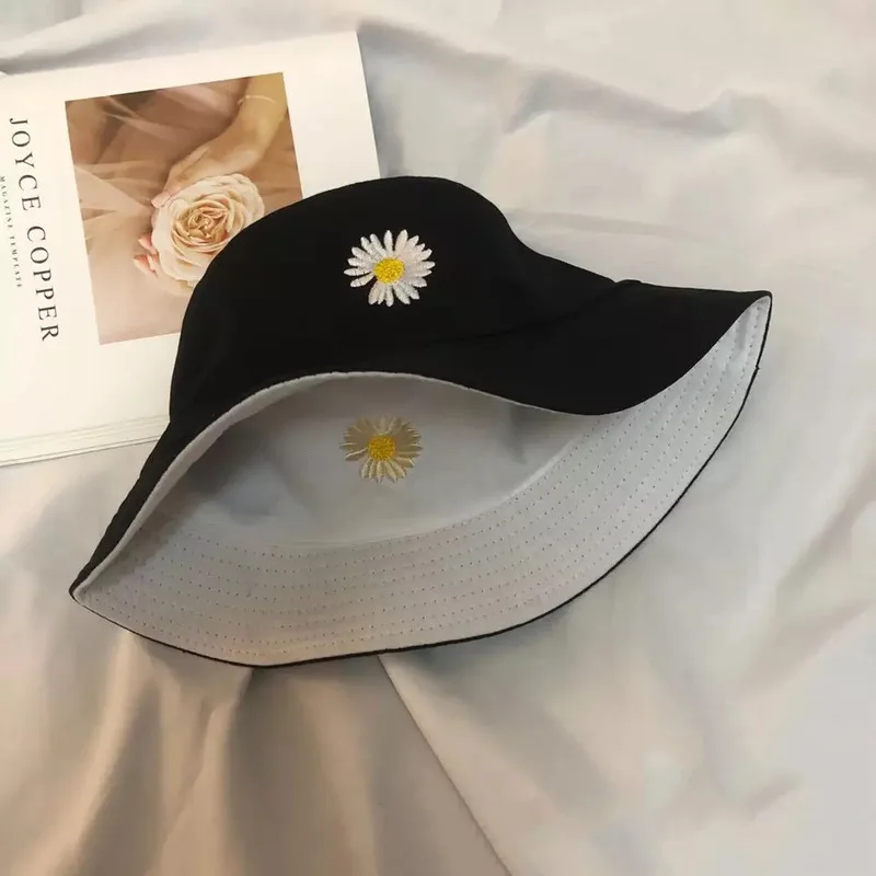 

2020 Spring summer new daisy double-sided fisherman hat Korean version wild sun hat same paragraph chrysanthemum hat SL-06