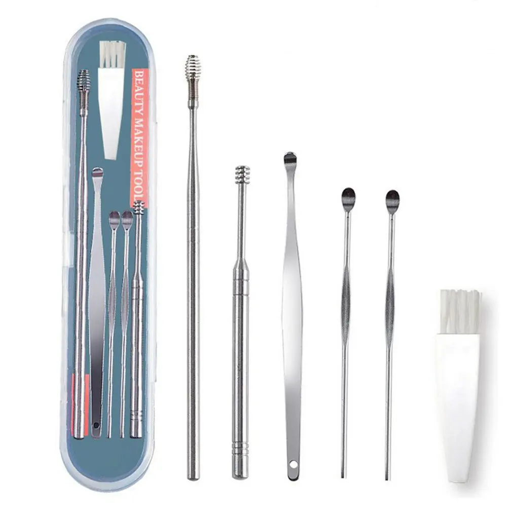 

Ear Picking Tool Portable Stainless Steel Ear Picking Set 6pcs Ear Picking Cleaner Adult Children Ear Picking Spoon