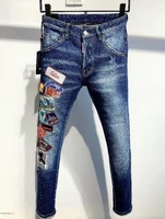 authentic classic dsquared2 mens printed jeans pants punk skinny hip hop fashion 9808