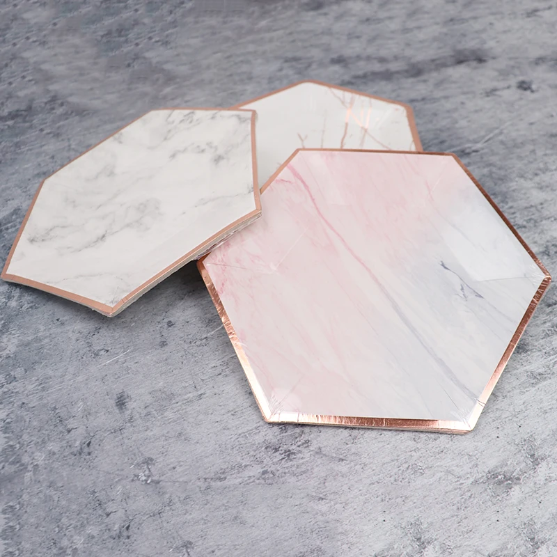 Одноразовая посуда из розового золота для вечерние НКИ 8 шт. бумажные соломинки с