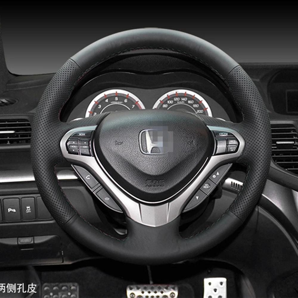 Leather Hand Sewing car Steering Wheel Cover Accessories For Honda Accord 8 Spirior 20082009 2010 2012 for acura tsx