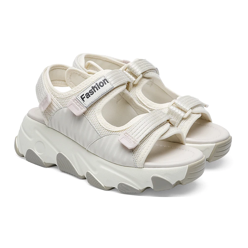 

Sandals Women Fahsion Comfortable Casual Women Shoes Flat High Heels Women Sandals High Quality Leather Summer Shoes 3-9979