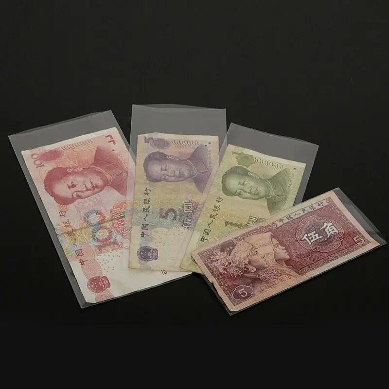 100pcs 4 Размеры валюты держатели рукавов для купюр Бумага деньги штамп сумочка