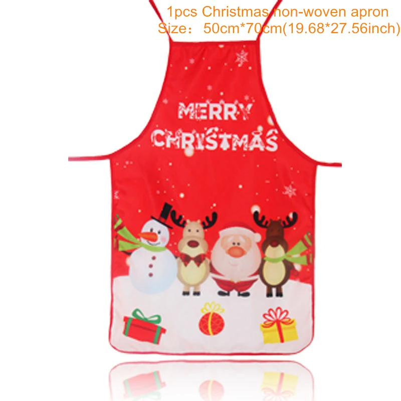 0132-5 Snowman elk Рождественские украшения для дома 1 шт. новогодний фартук Санта Клаус/Снеговик/Лось рождественские украшения для дома Navidad год - Цвет: 0132-5 Snowman elk