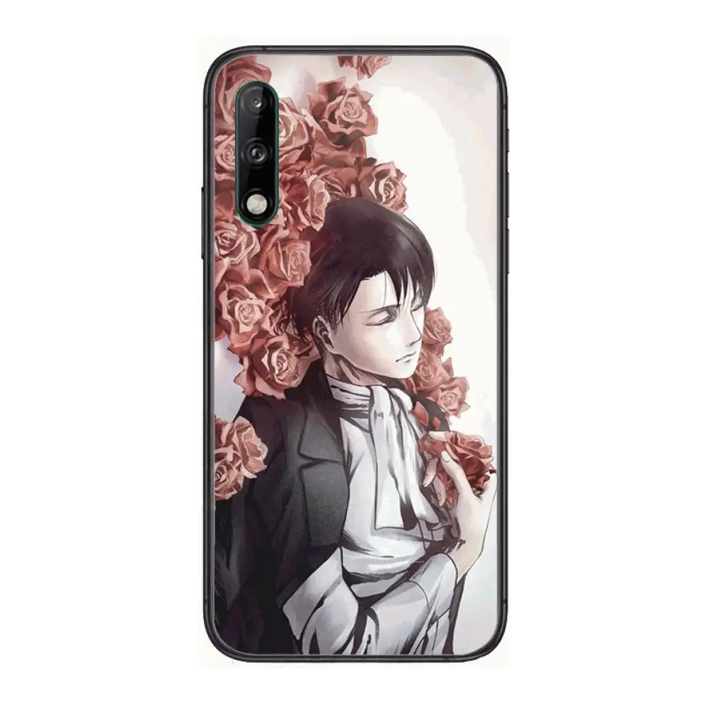 

levi ackerman style Clear Phone Case For Huawei Y 5 6 7 8 9 A P S Pro 2020 2019 Black Etui Coque Hoesjes Comic Fashion
