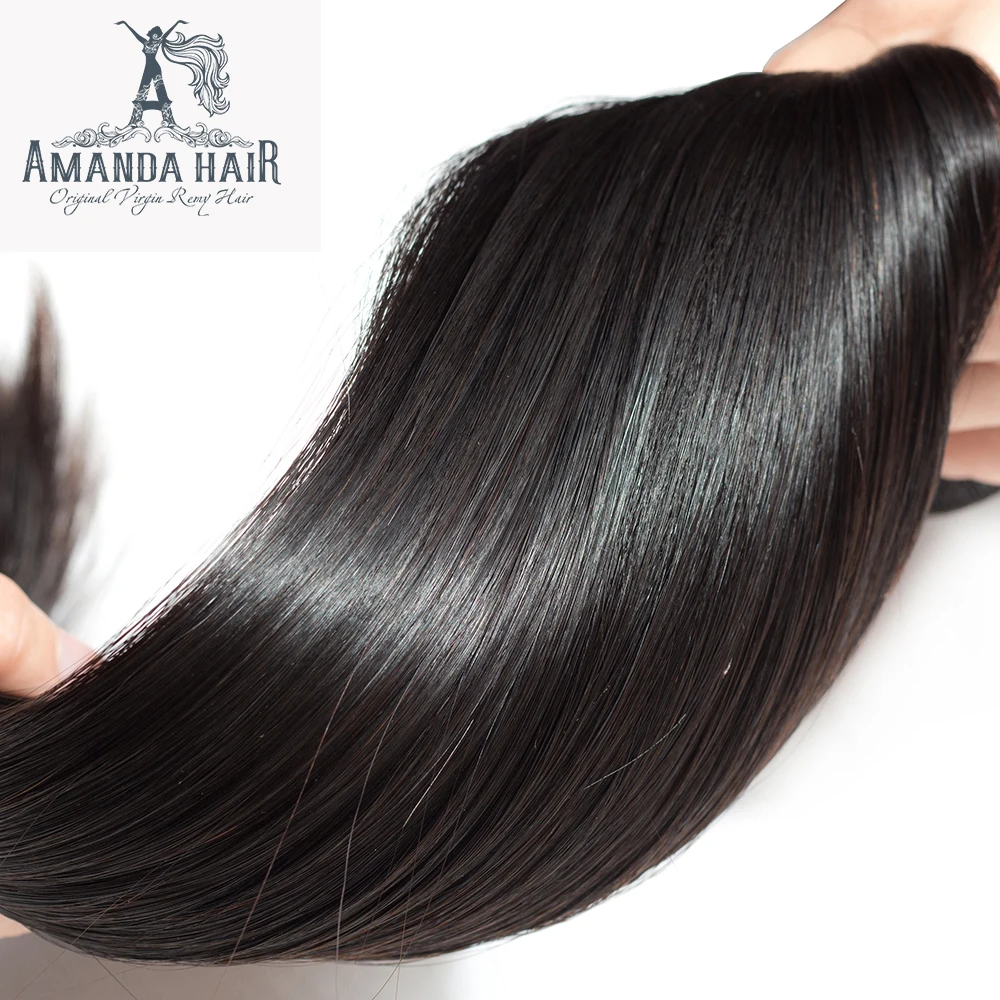Натуральные волосы Аманда натуральные прямые 3 пучка для наращивания|extensions