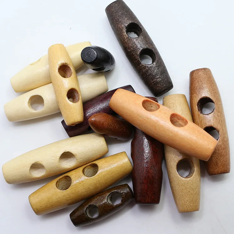 100 шт. деревянные пуговицы Meetee 2 отверстия деревянная Роговая застёжка-тогл для