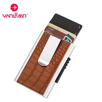 rfid anti theft smart card holder wallet men luxury money clip business metal bank credit id card holders for unisex wallets