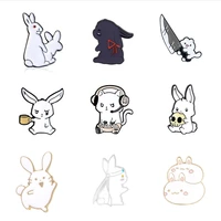 cute cartoon style rabbit lapel pins enamel badges brooches for women anime hijab pins decorative badges brooches on backpack